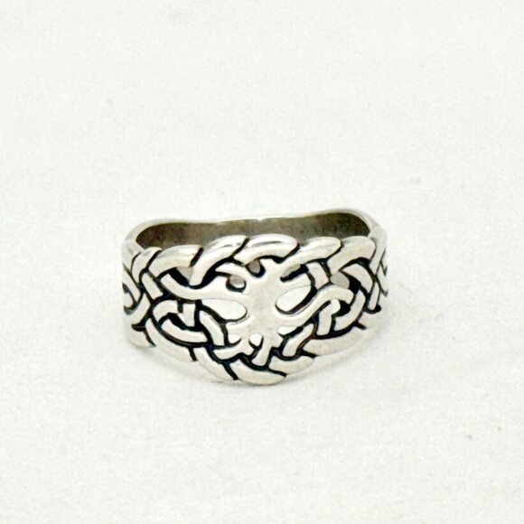Vintage Tree of Life Sterling Silver Celtic Ring - Size 10.75 - Picture 3 of 9